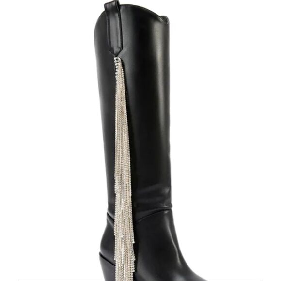 NWT Azalea Wang JOYDISTRICT-BLACK WESTERN BOOT 8.5 $ 130.00 - Picture 2 of 5